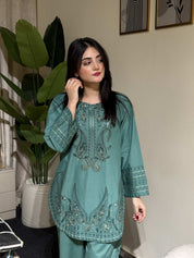 2 Piece - Embroidered Lawn Ready To Wear Co-Ord Set
