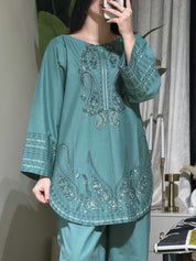 2 Piece - Embroidered Lawn Ready To Wear Co-Ord Set