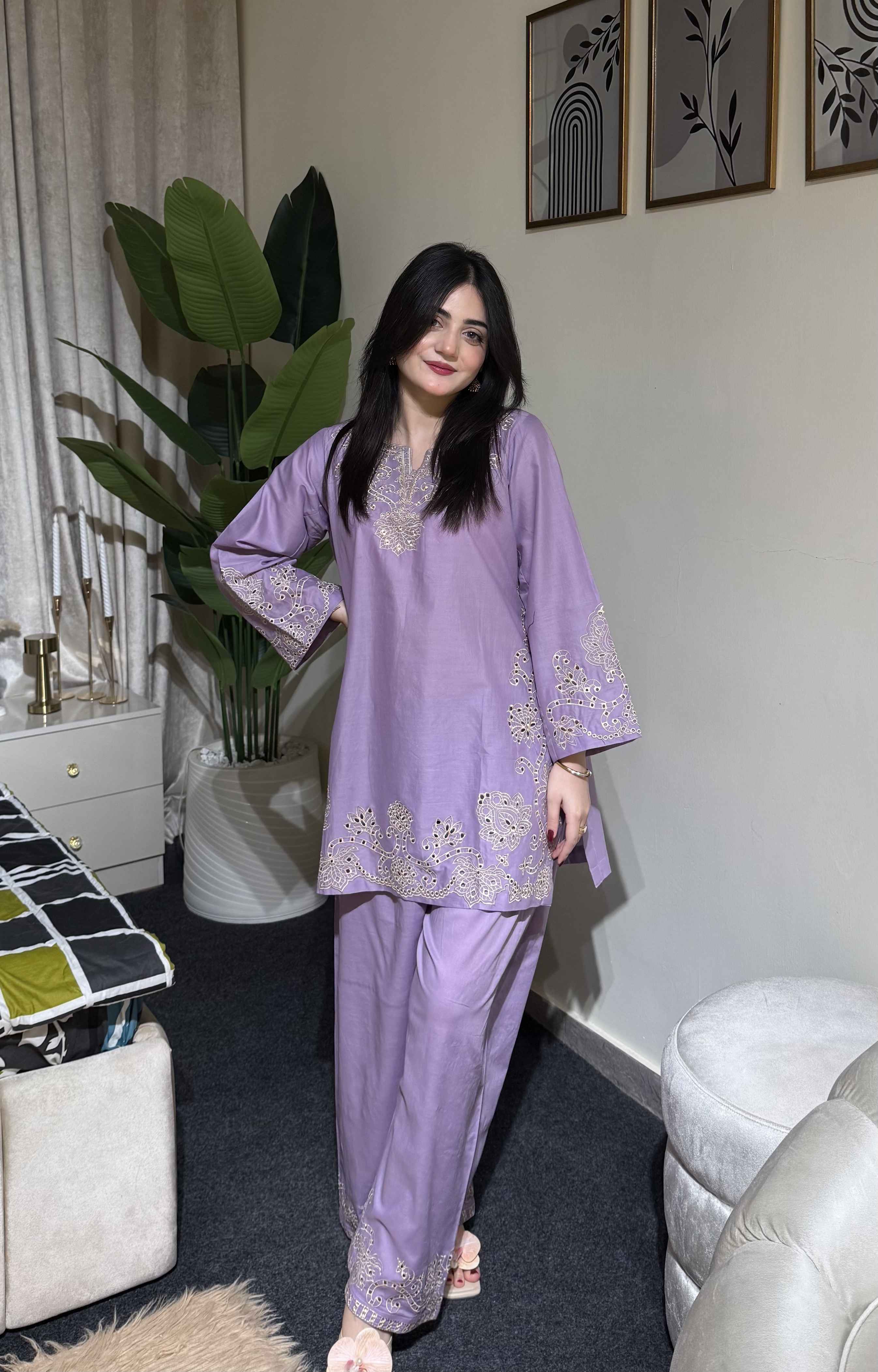 2 Piece - Embroidered Lawn Ready To Wear Co-Ord Set