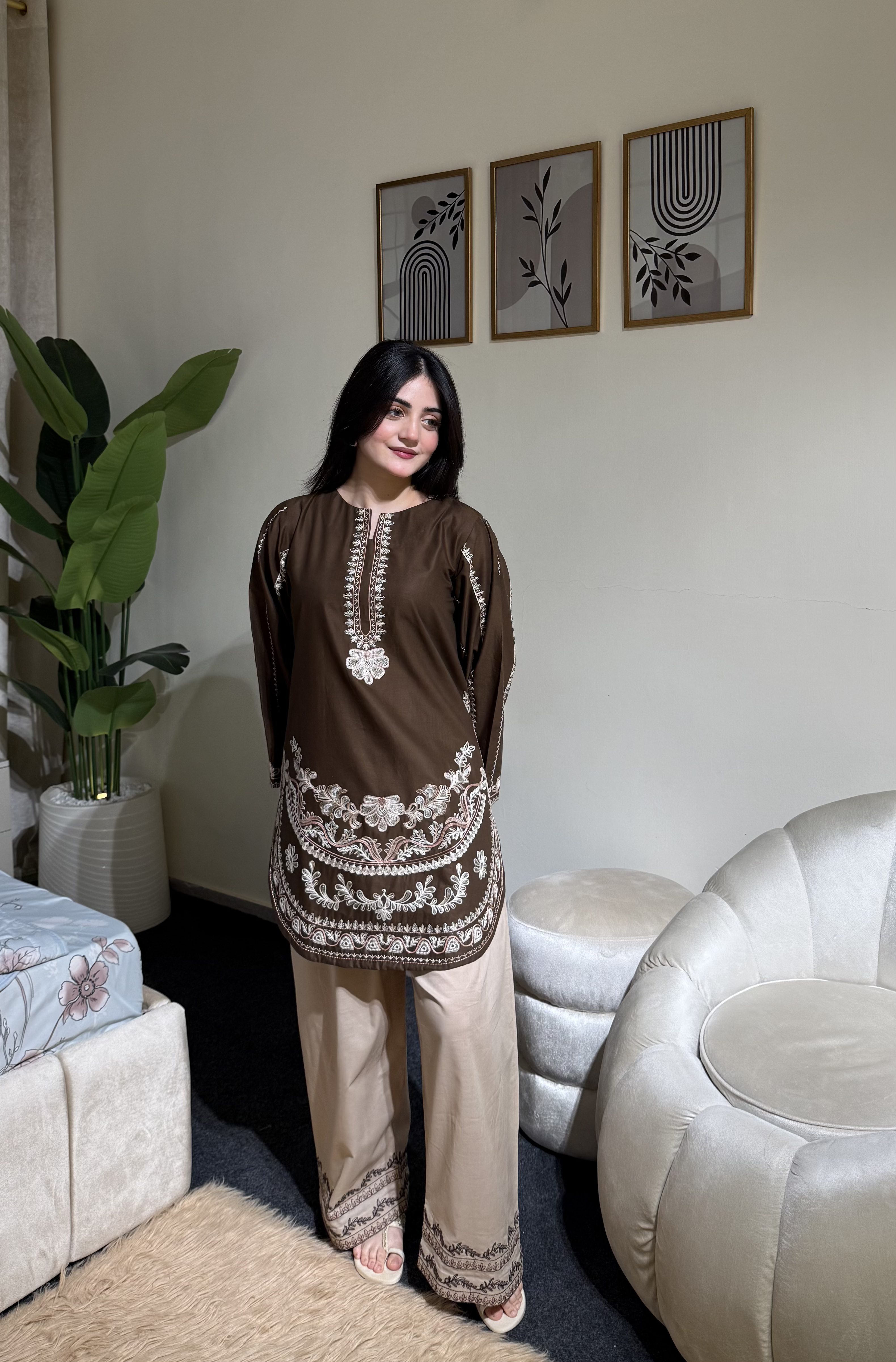 2 Piece - Embroidered Lawn Ready To Wear Co-Ord Set