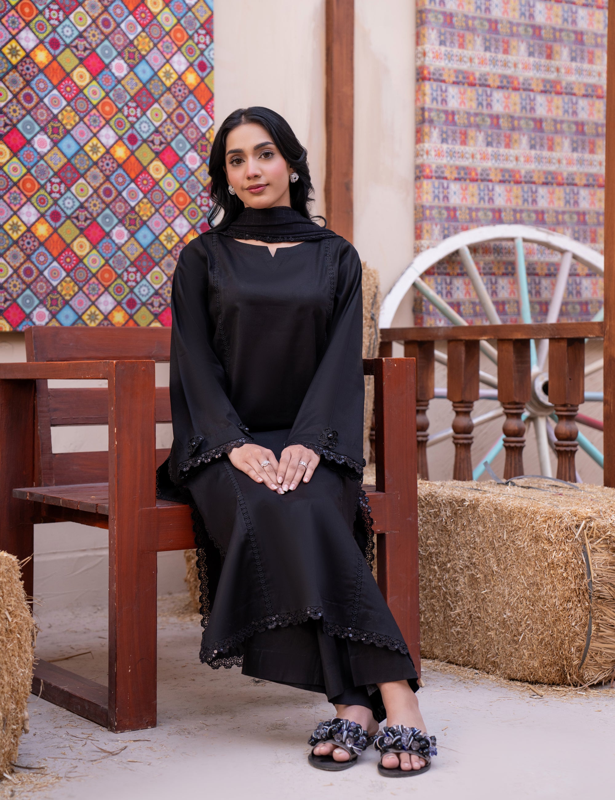 Black lawn dress