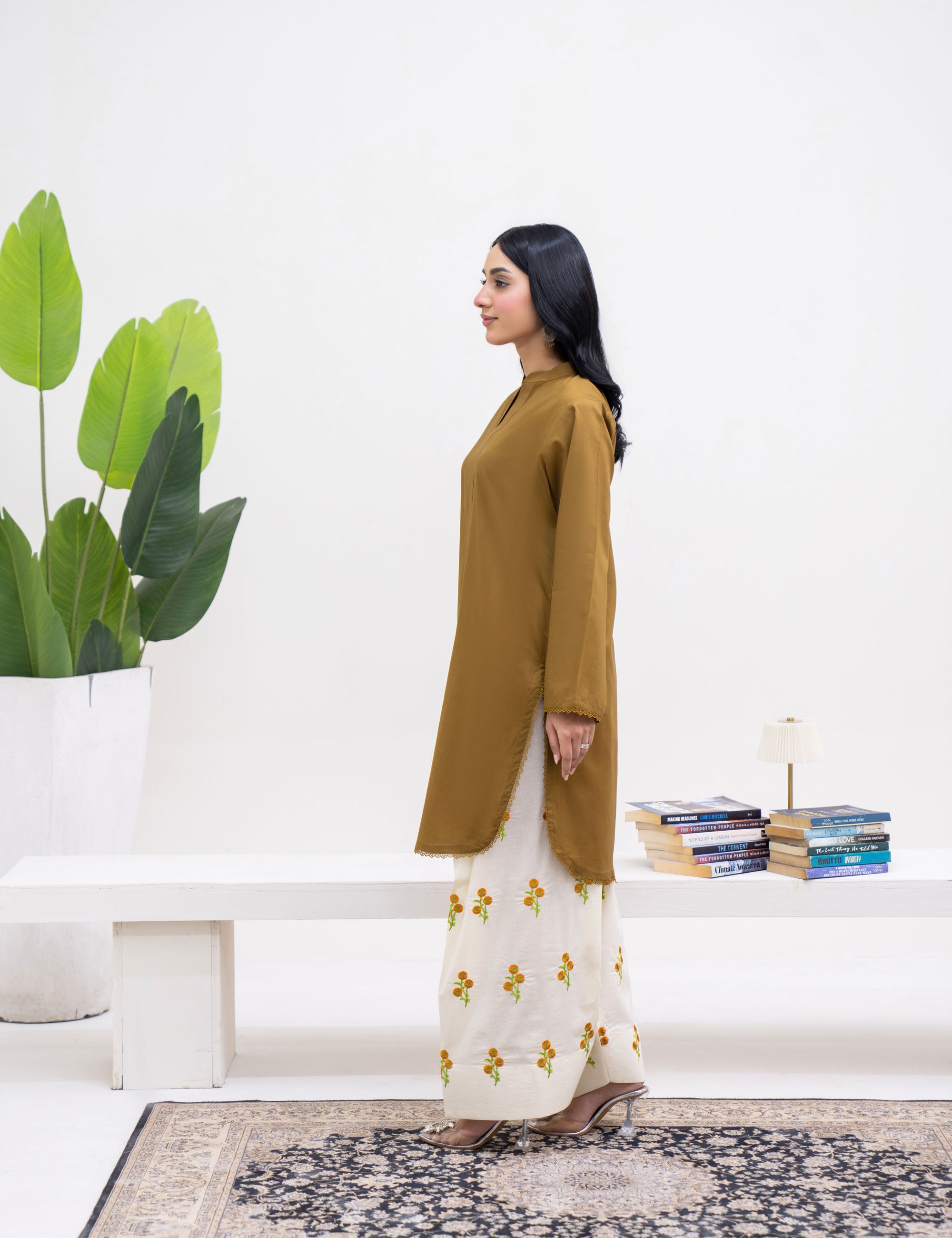 Olive lawn suit