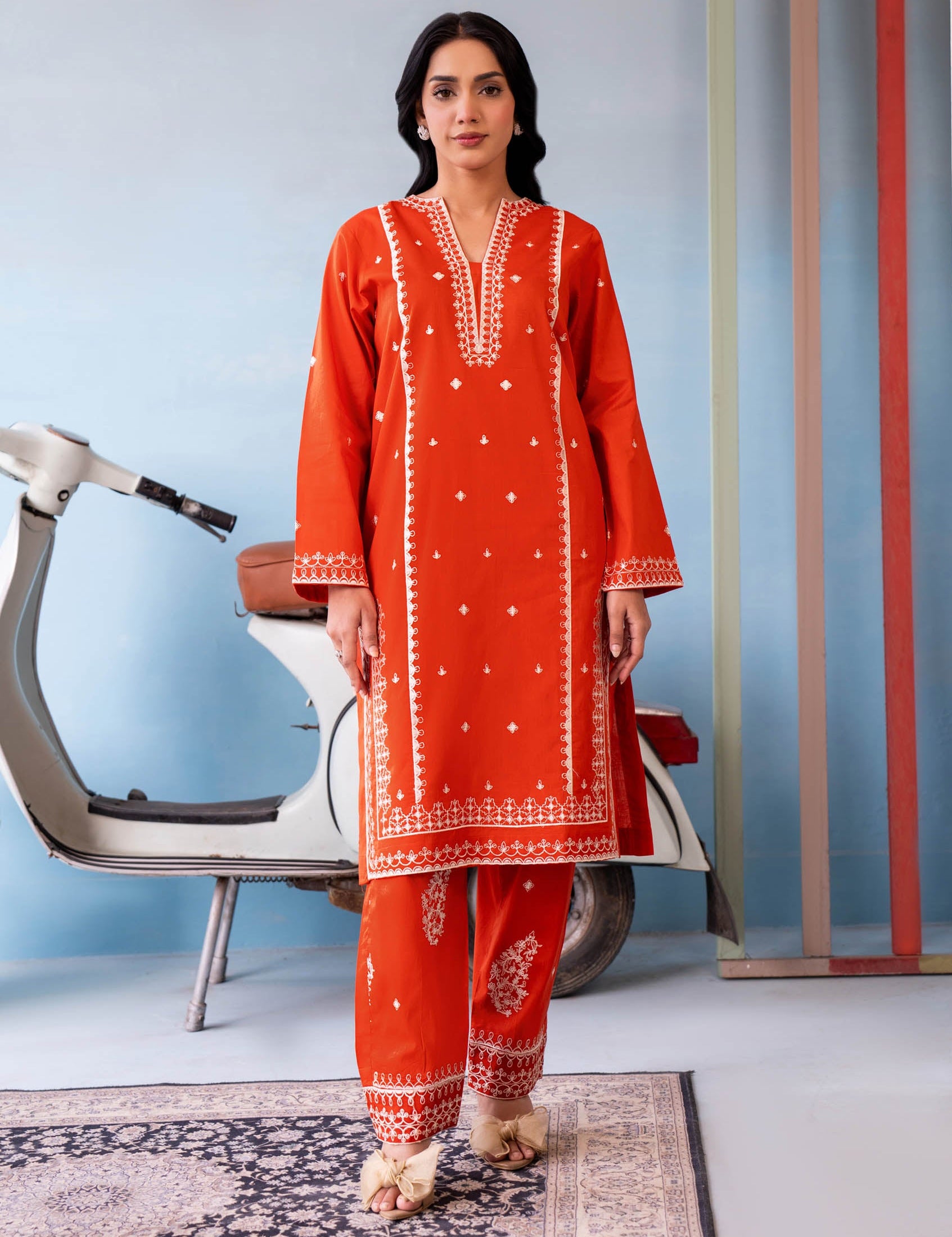 Orange lawn suit