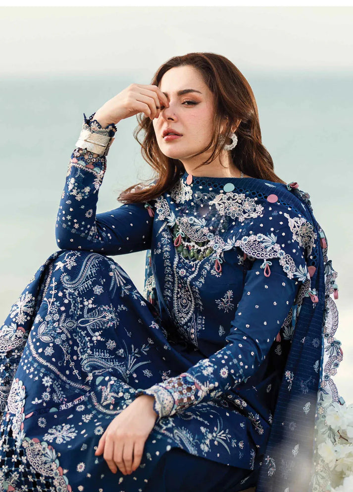 3 Piece - Embroidered Lawn Suit with Chiffon Dupatta